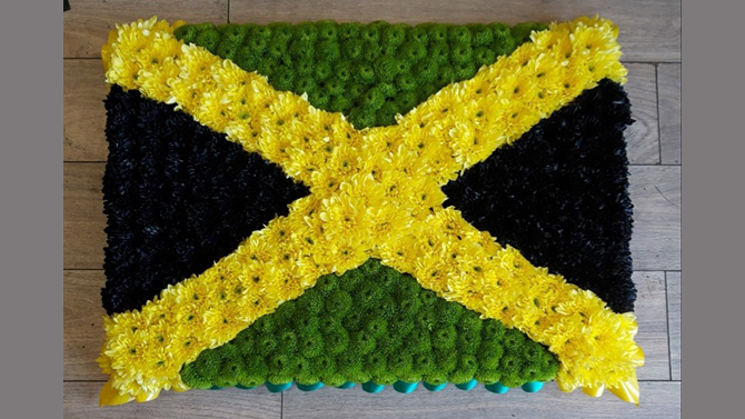 UK flag floral tribute Bristol florist JAMAICAFLAG